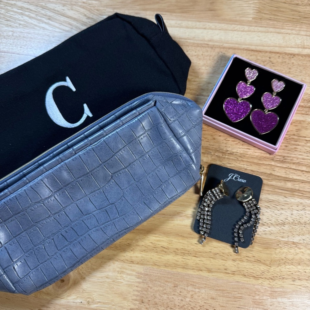 🔥 CLEAR OUT 🔥 Cosmetic Bags and Earring Bundle